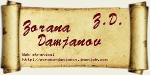 Zorana Damjanov vizit kartica